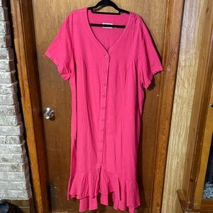 Pink Button-Down Dress